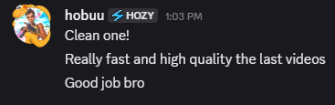 Feedback from hozzy